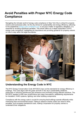 Avoid Penalties with Proper NYC Energy Code Compliance