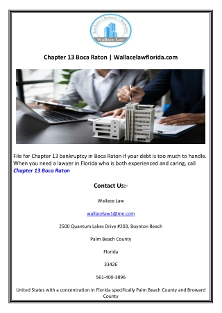 Chapter 13 Boca Raton  Wallacelawflorida.com