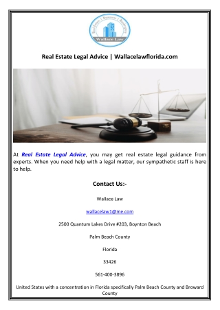 Real Estate Legal Advice  Wallacelawflorida.com