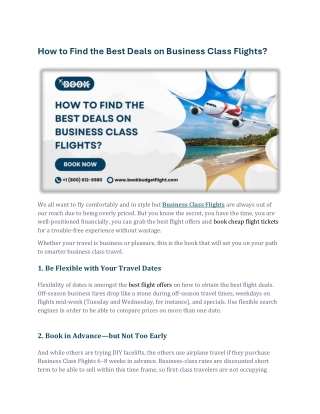 How to Find the Best Deals on Business Class Flights