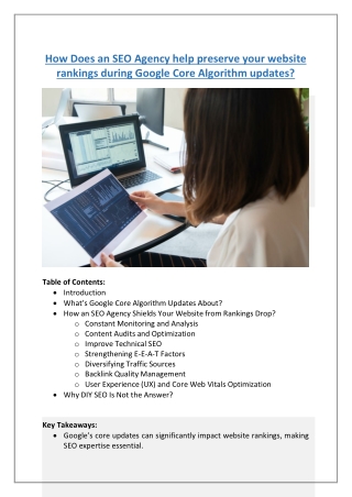 How SEO Agency Maintain Rankings During Google Algorithm Updates?