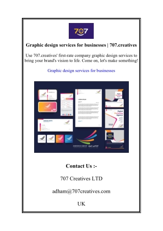 Graphic design services for businesses | 707.creatives