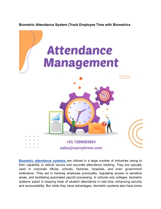 Track Employee Time with Biometrics