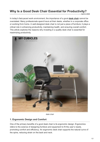 Why Is a Good Desk Chair Essential for Productivity (1)