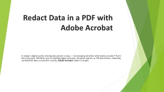 1-855-650-7555 How to Redact Data in a PDF Using Adobe Acrobat