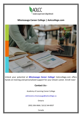 Mississauga Career College  Aolccollege.com