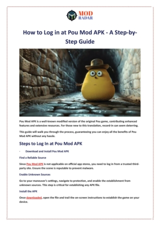 How to Log in at Pou Mod APK - A Step-by-Step Guide