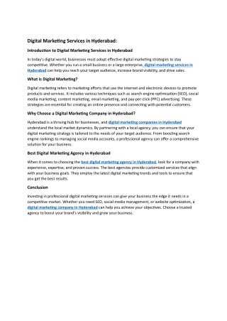 Digital Marketing Services in Hyderabad - PDF