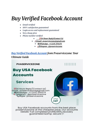 Buy Verified Facebook Account