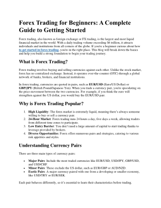 Forex Trading for Beginners  A Complete Guide to Getting Started