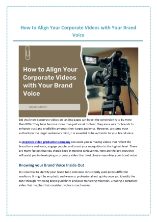 How to Align Your Corporate Videos with Your Brand Voice