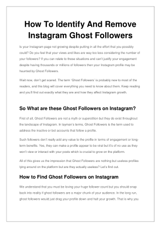 How To Identify And Remove Instagram Ghost Followers