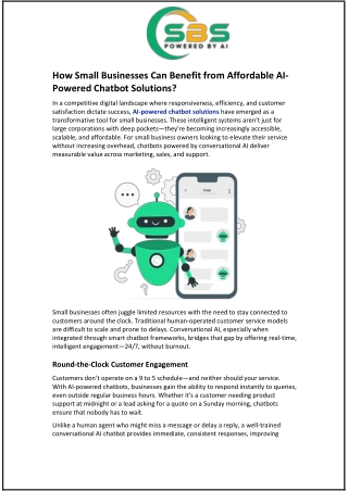 How Small Businesses Can Benefit from Affordable AI-Powered Chatbot Solutions