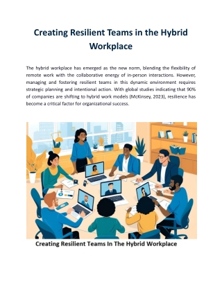 Creating Resilient Teams in the Hybrid Workplace