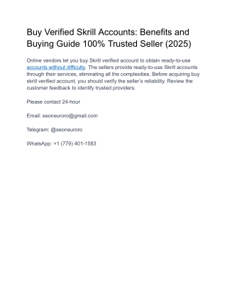 Buy Verified Skrill Accounts_ Benefits and Buying Guide 100% Trusted Seller (2025)