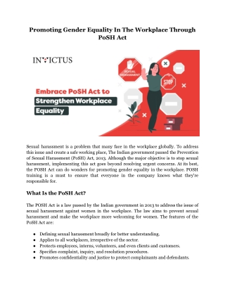 Promoting Gender Equality In The Workplace Through PoSH Act.docx