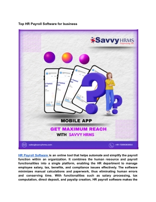 Top HR Payroll Software for business