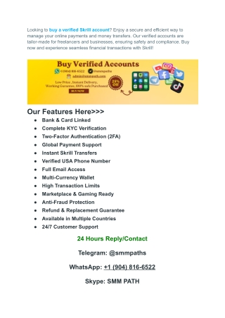 A Step-by-Step Guide to Buying Verified Skrill