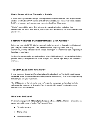How to Become a Clinical Pharmacist in Australia