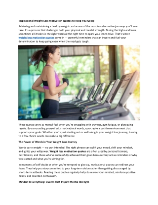 Inspirational Weight Loss Motivation Quotes to Keep You Going