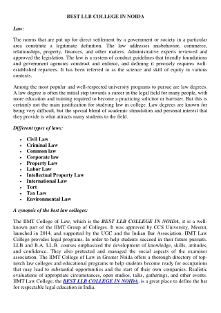 BEST LLB COLLEGE IN NOIDA