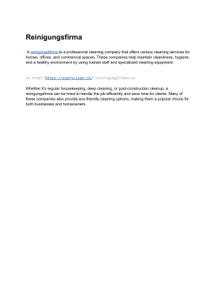 Reinigungfirma