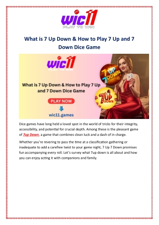 What is 7 Up Down & How to Play 7 Up and 7 Down Dice Game