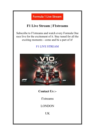 F1 Live Stream | F1streams