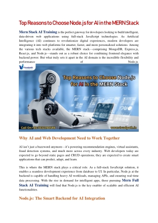 Mern Stack AI Online Training | Mern Stack AI Training