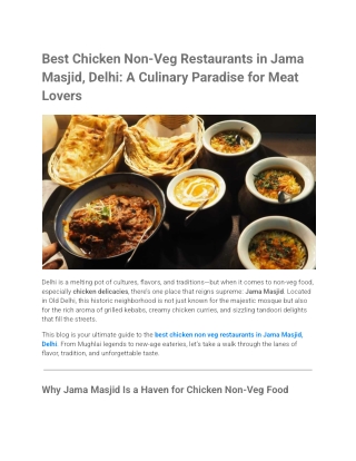 Best Chicken Non-Veg Restaurants in Jama Masjid, Delhi_ A Culinary Paradise for Meat Lovers