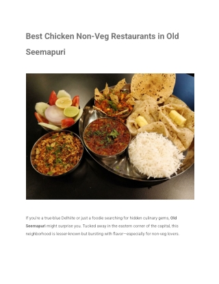 Best Chicken Non-Veg Restaurants in Old Seemapuri