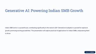 Generative AI: Powering Indian SMB Growth
