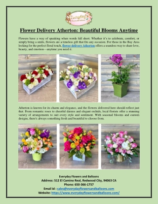 Flower Delivery Atherton Beautiful Blooms Anytime
