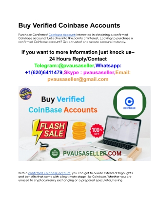 How to Buy,Verified Coinbase Accounts in (Old) New