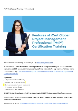 PMP Certification Training in Phoenix, AZ