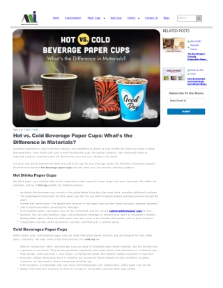 Hot vs. Cold Beverage Paper Cups Insights