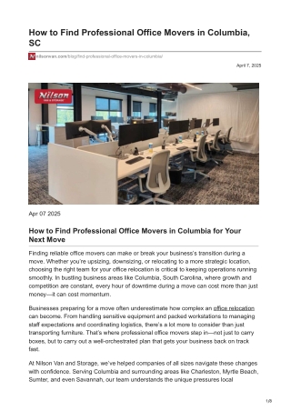 How to Find Professional Office Movers in Columbia for Your