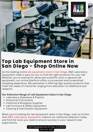 Top Lab Equipment Store in San Diego - Shop Online Now