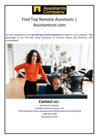 Find Top Remote Assistants | Assistantsco.com