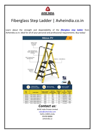 Fiberglass Step Ladder | Avheindia.co.in