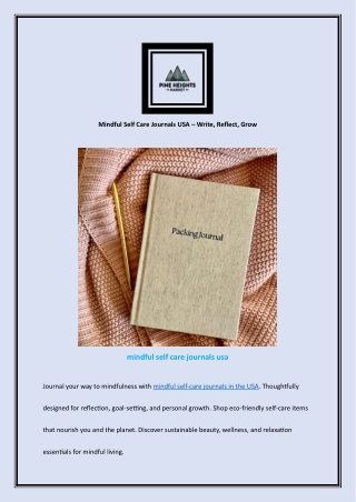 Mindful Self Care Journals USA
