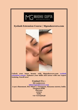 Eyelash Extension Course  Mgmakeovers com