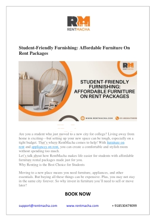 Student-Friendly Furnishing: Affordable Furniture On Rent Packages