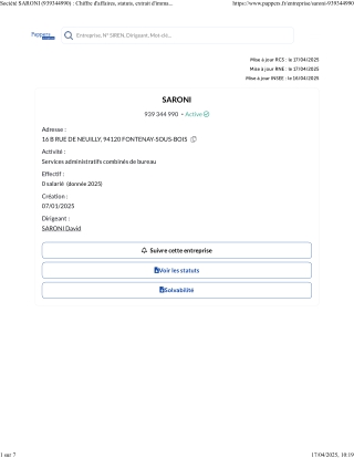 9 - Société SARONI (939344990)  - David Saroni