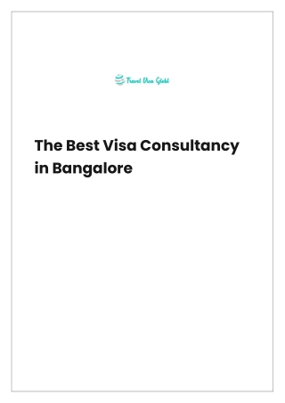 The Best Visa Consultancy in Bangalore
