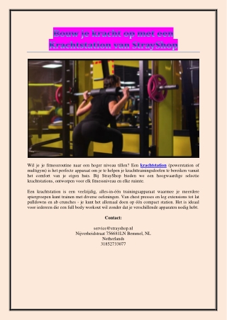 Bouw je kracht op met een Krachtstation van StrayShop