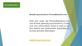 Remedie tegen haaruitval Personalhairadvice.com