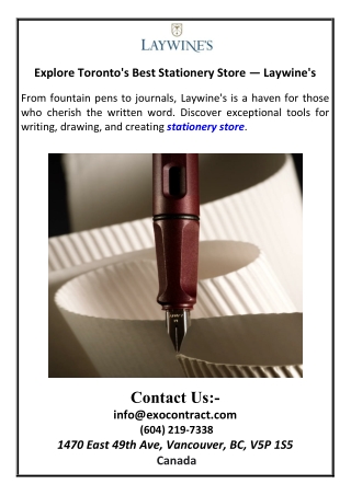 Explore Toronto's Best Stationery Store  Laywine's