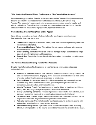 Title_ Navigating Financial Risks_ The Dangers of _Buy TransferWise Accounts_