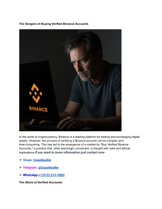 The Dangers of Buying Verified Binance Accounts